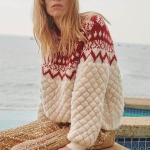 Zara jacquard knit sweater